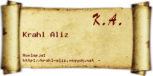 Krahl Aliz névjegykártya